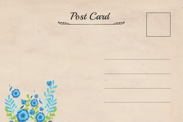 Free Simple Floral Postcard Template to Edit Online