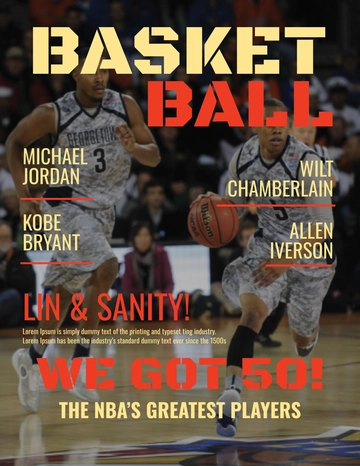 Free Basketball Player Magazine Cover Template to Edit Online