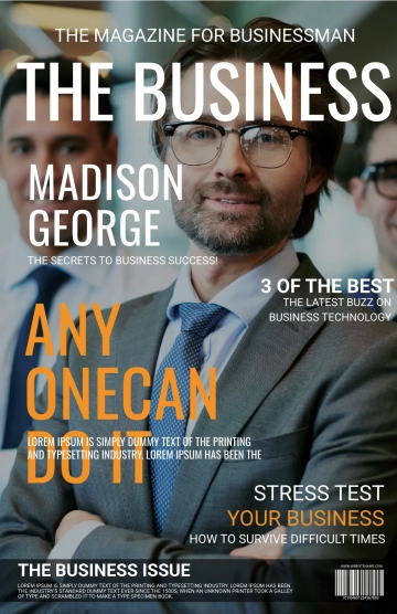 Free Business Magazine Cover Page Template to Edit Online