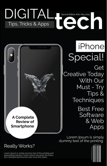 Free Technology Magazine Cover Page Template to Edit Online
