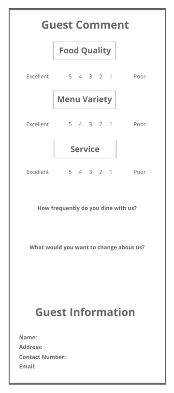 Free Hotel Comment Card Template to Edit Online
