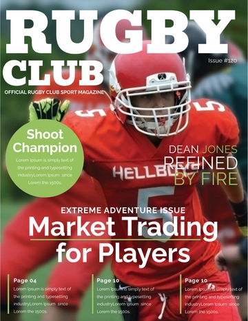 Free Rugby Magazine Cover Template to Edit Online