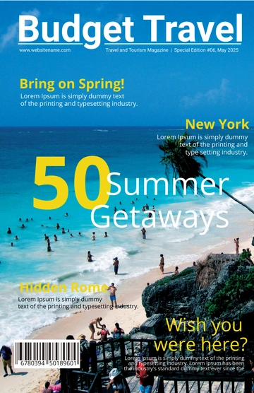 Free Travel Magazine Cover Template to Edit Online