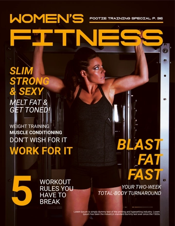 Free Women's Fitness Magazine Cover Template to Edit Online