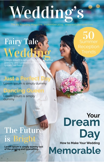 Free Wedding Magazine Cover Template to Edit Online