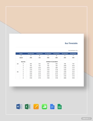 Bus Timetable Template