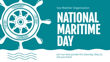 Free National Maritime Day Facebook Event Cover Template to Edit Online