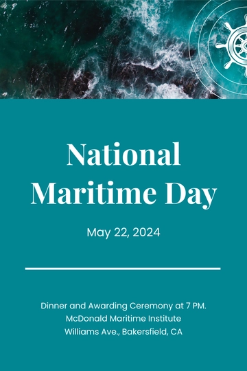 Free National Maritime Day Pinterest Pin Template to Edit Online