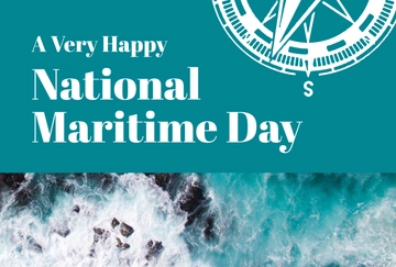 Free National Maritime Day Pinterest Board Cover Template to Edit Online