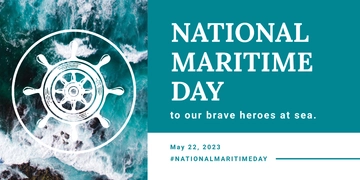 Free National Maritime Day Twitter Post Template to Edit Online