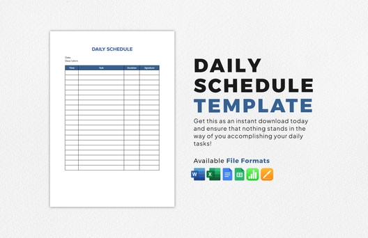 Daily Schedule Template