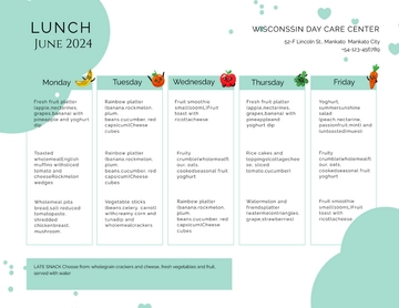 Free Daycare Menu Template to Edit Online