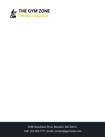 Free Sample Gym letterhead Template to Edit Online
