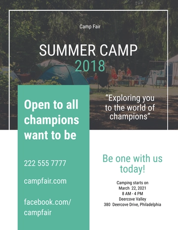 Free Summer Camp Pamphlet Template to Edit Online