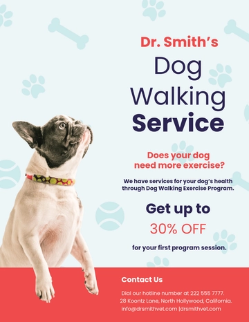 Dog Walking Service Flyer Template - Edit Online & Download