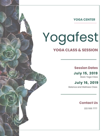 Free Yoga Flyer Template to Edit Online