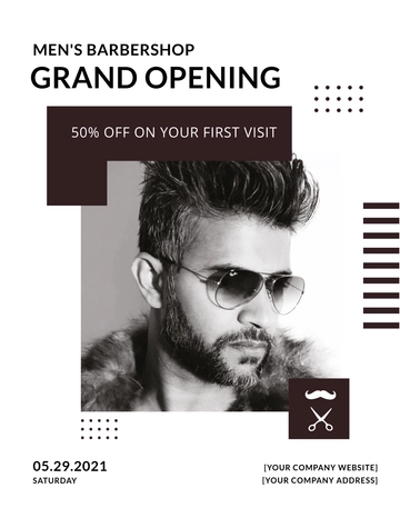 Free Barbershop Grand Opening Flyer Template to Edit Online