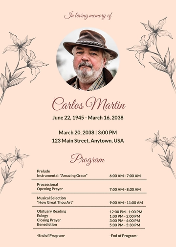 Free Catholic Funeral Program Invitation Template to Edit Online