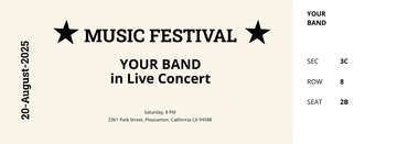 Free Vintage Concert Ticket Template to Edit Online