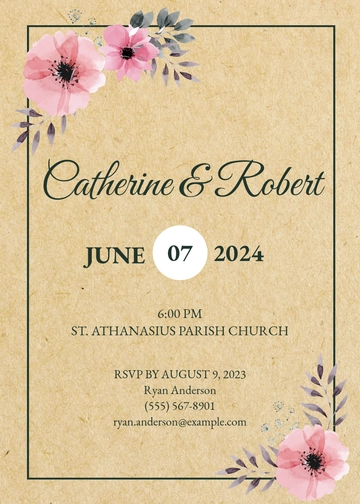 Free Rustic Wedding Invitation Template to Edit Online