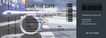 Free Flight Boarding Pass Wedding Invitation Template to Edit Online
