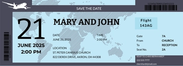 Free Boarding Pass Wedding Invitation Template to Edit Online