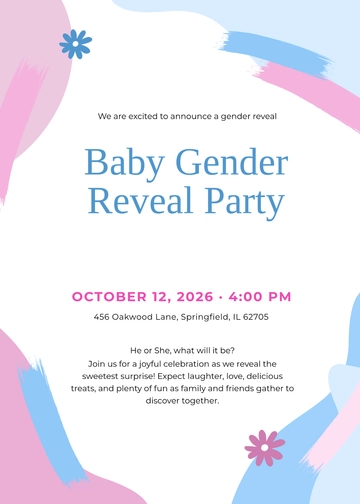 Free Gender Reveal Party Invitation Template to Edit Online
