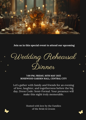 Wedding Rehearsal Dinner Invitation Template - Edit Online & Download Example