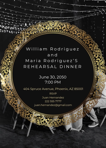 Free Elegant Rehearsal Dinner Invitation Template to Edit Online