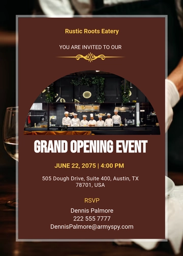 Free Restaurant Opening Invitation Template to Edit Online