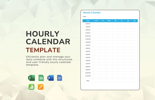 Hourly Calendar Template
