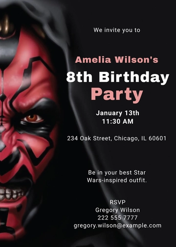 Free Star Wars Birthday Invitation Template to Edit Online