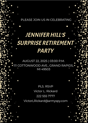 Free Surprise Retirement Party Invitation Template to Edit Online