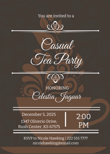 Free Tea Party Invitation Template to Edit Online
