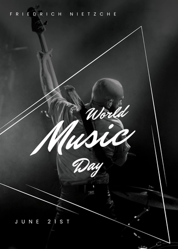 Free World Music Day Greeting Card Template to Edit Online