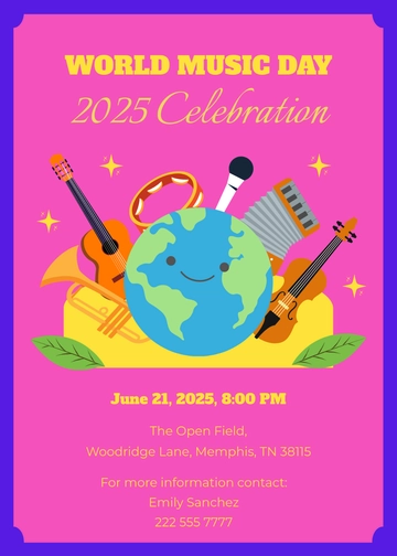 World Music Day Invitation Template - Edit Online & Download