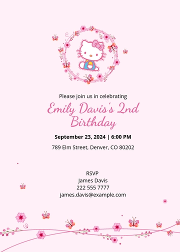 Free Hello Kitty Party Invitation Template to Edit Online