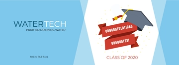 Free Graduation Water Bottle Label Template to Edit Online