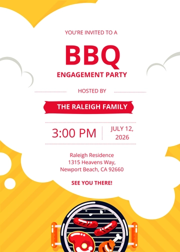 Free Bbq Engagement Party Invitation Template to Edit Online