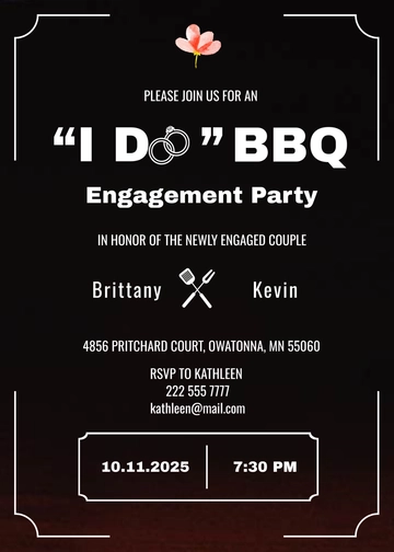 Free I Do Bbq Engagement Invitation Template to Edit Online