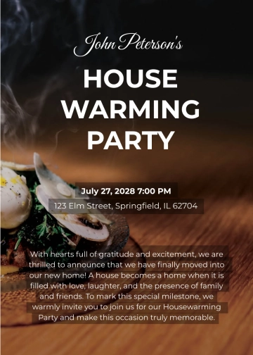 Free Bbq Housewarming Party Invitation Template to Edit Online