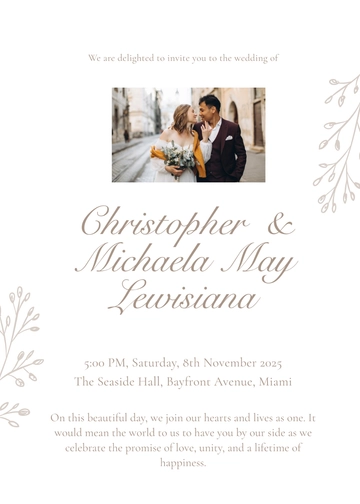 Free Simple Wedding Invitation Template to Edit Online