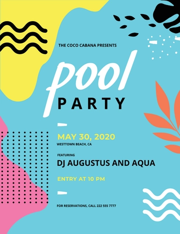 Free Pool Party Flyer Template to Edit Online