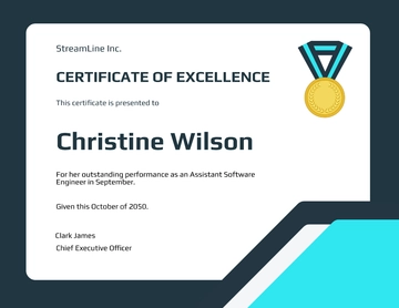 Free Certificate of Excellence Template to Edit Online