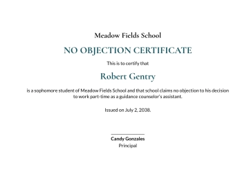Free No Objection Certificate for Student Template to Edit Online Free No Objection Certificate for Student Template to Edit Online