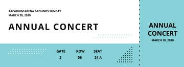 Free Simple Annual Concert Ticket Template to Edit Online
