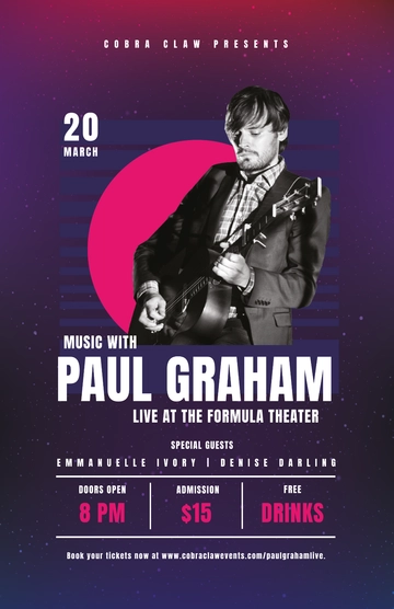 Free Concert Event Poster Template to Edit Online