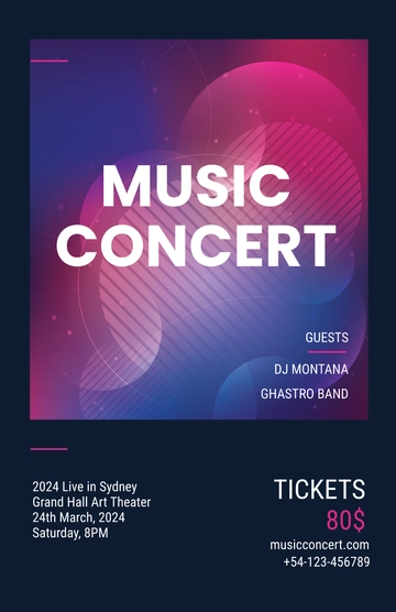 Free Music Concert Poster Template to Edit Online