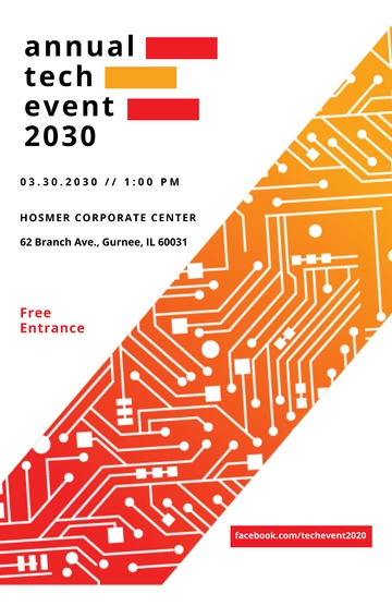 Free Tech Event Poster Template to Edit Online
