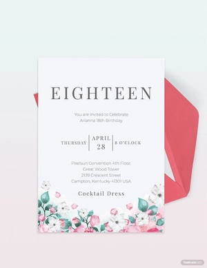 18th Birthday Invitation Card Template